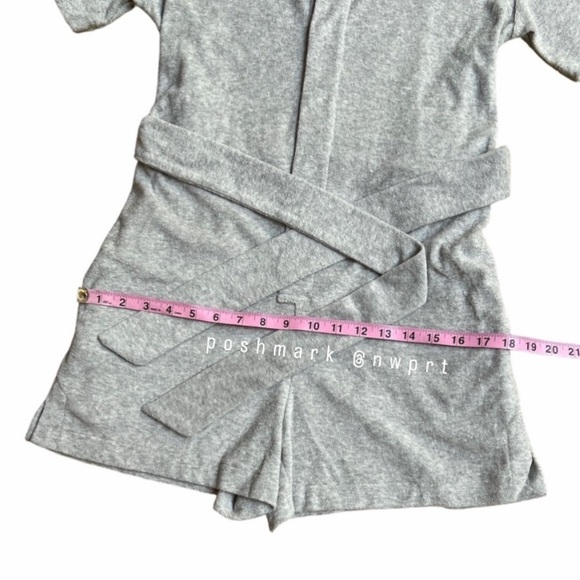LINE & DOT Sasha Terry Cloth Romper Belted Shorts Grey XS Revolve - Picture 10 of 13